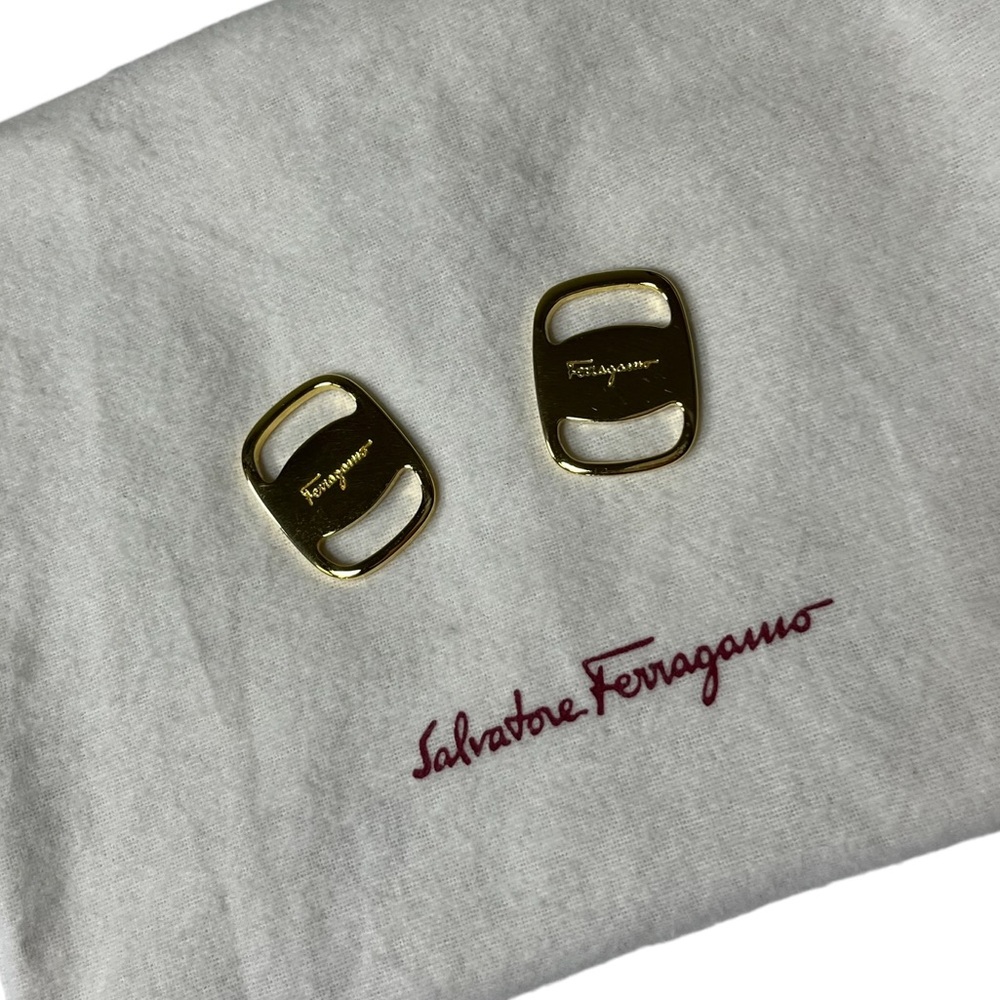 Authentic SALVATORE FERRAGAMO Logo Accessory Scarf Ring SET OF TWO with Dust Bag - Picture 5 of 16